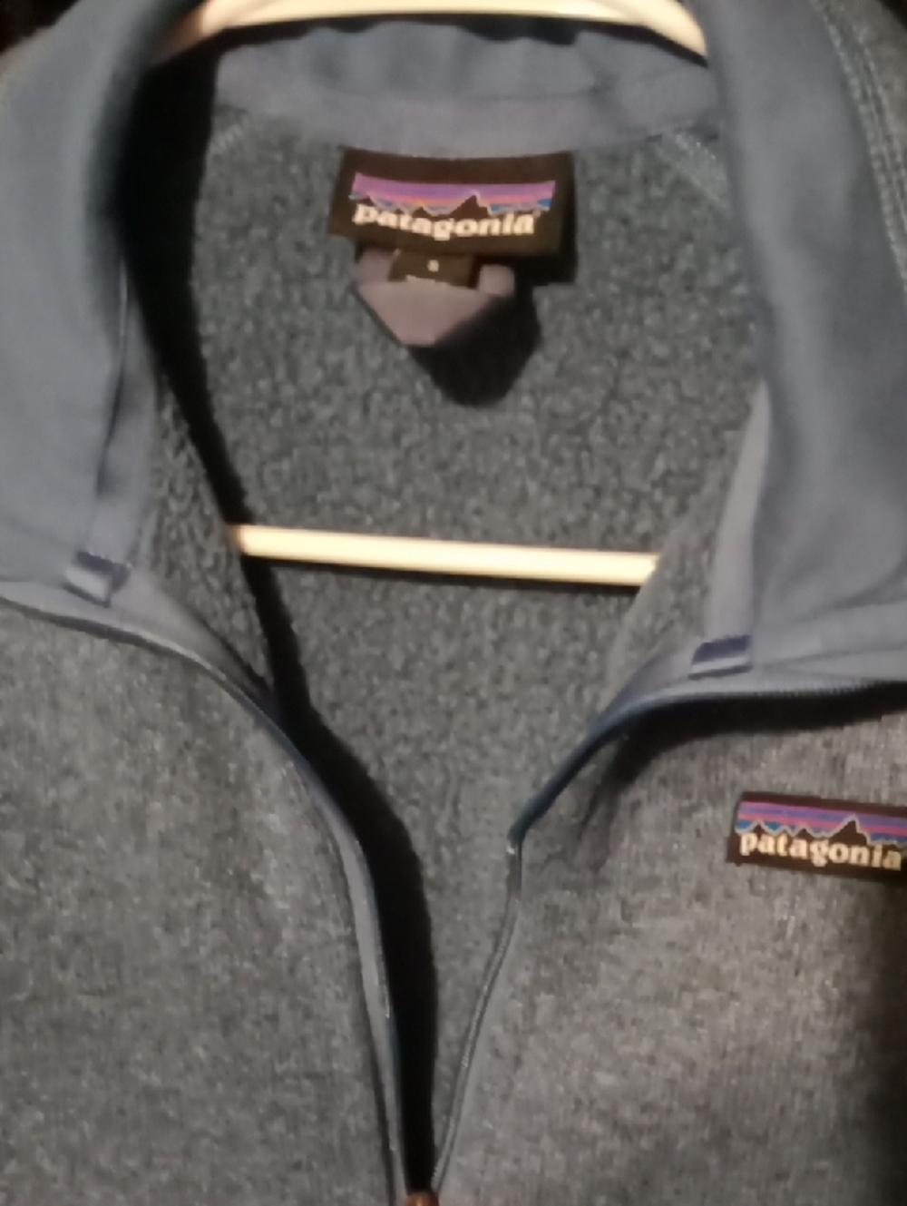 Patagonia Blue-Gray Fleece Jacket with Navy Accents